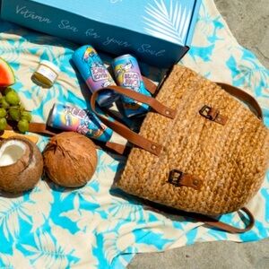 🌸 New XIX Palms Jute Shore Break Insulated Backpack Cooler
